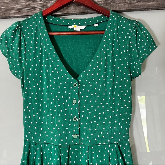 Boden Green Polka Dot Dress w/ Pockets V-Neck US Size 2 - Picture 7 of 14